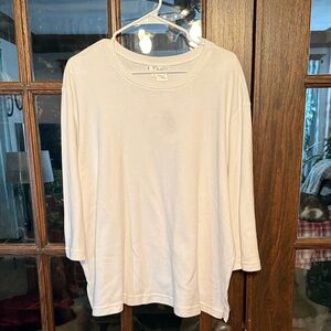 Rochelle Classic‎ White Long Sleeve Tee Size 3x